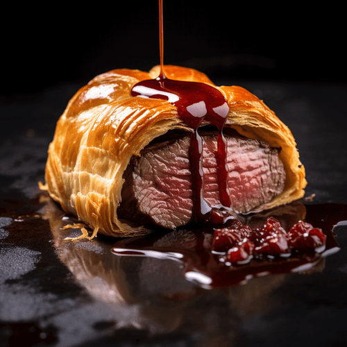 Beef Wellington with Wild Mushroom Duxelles and Port Wine Reduction Recipe